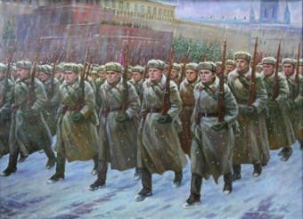 Сибирские полки на красной площади